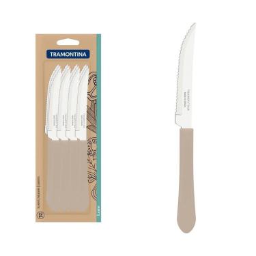 Imagem de Conjunto De Facas Para Churrasco Tramontina Leme Em Aço Inox E Cabo Cinza 12 Peças Tramontina