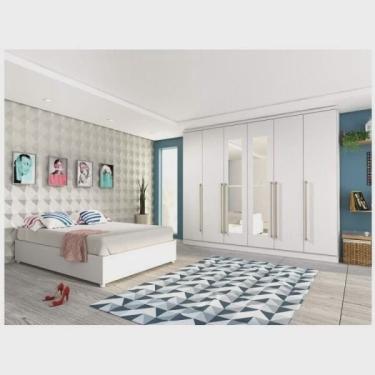 Imagem de Quarto de Casal Completo com Cama e Guarda-Roupa com Espelho Espresso Móveis