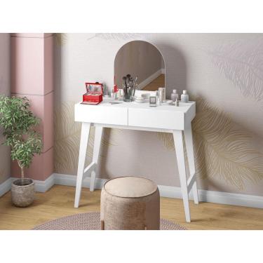 Imagem de Penteadeira com Espelho 2 Gavetas dj Móveis Cloe Branco