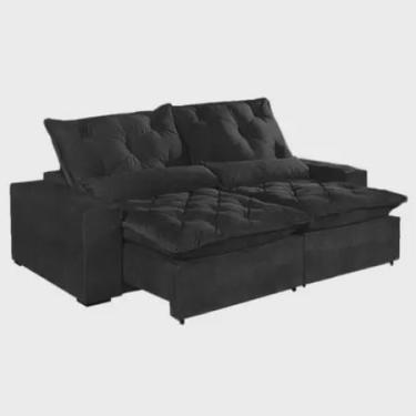 Imagem de Sofá retrátil e reclinável 2m elegance preto
