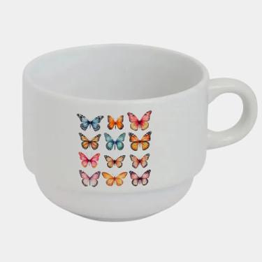 Imagem de Xícara Branca Bucks de Porcelana 180ml - TIPOS DE BORBOLETA