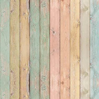 Imagem de Papel De Parede 10m Adesivo Ripas De Madeira Envelhecida Rústica