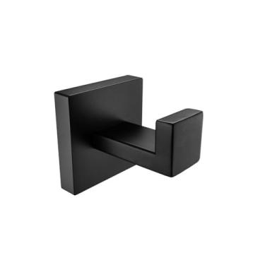 Imagem de Conjunto de acessórios para banheiro preto fosco, suporte para escova de vaso sanitário, suporte para papel higiênico, barra de toalha, cabide, gancho para saboneteira, gancho para roupão, C