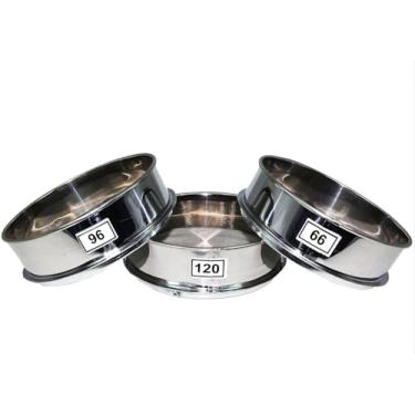 Imagem de E-ONSALE Extrator de pólen de ervas de alumínio, peneira empilhável, malha fina, peneira redonda de aço inoxidável para assar, peneira de farinha, extração, ervas, chá, pó 66, 96, conjunto de 120