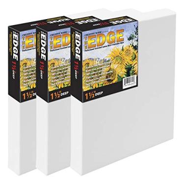 Imagem de Edge All Media Cotton Deluxe Stretched Canvas - Gallery Ready 1-1/2" Deep, Triple Acrylic Primed Canvas - [3 Pack - 30x30]