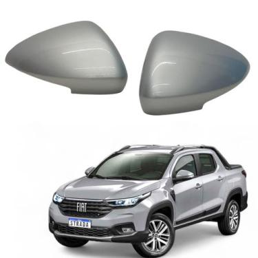 Imagem de Par Capa Retrovisor Fiat Strada Volcano 2021 2022 2023 2024 2025 Prata