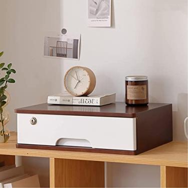 Imagem de Caixa de armazenamento de secretária com gavetas - arquivo de secretária, arquivador com fechadura, caixa de armazenamento de madeira maciça, organizador de secretária com gavetas, armário de escr