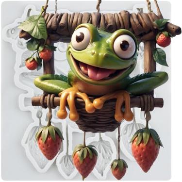 Imagem de CANYANGMOLD Molde de sapo de fondant de sapo moldes de silicone para decoração de bolos, topos de cupcake, chocolate, doces, açúcar, polímero, argila, pasta de goma