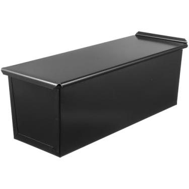 Imagem de Suporte De Recipiente De Pão Bolo Retangular Bandeja Decorativa Preta Assadeira De Aço Carbono Forminhas Para Assar Pão Molde De Torrada Mini Forma De Pão Quadrado França