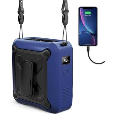 Imagem de Cinto com clipe de cintura portátil sob a camisa com visor LED e lanterna, alimentado por bateria de 8000 mAh, recarregável, 5 velocidades, 14600 RPM, ventilador de resfriamento pessoal para