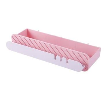 Imagem de Suporte para Chuveiro Prateleira de chuveiro de plástico sem perfuração, organizador de chuveiro de parede autoadesivo para cozinha e banheiro, azul/rosa Toalheiro(Pink)