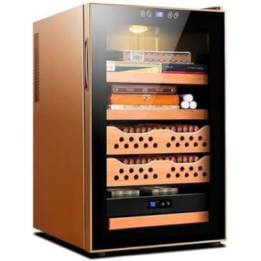 Imagem de Gabinete de Cigarro de 70L, um refrigerador eletrônico humidor, gabinete humidor com prateleiras de madeira de cedro, geladeira de charuto de resfriamento elétrico, 400 charutos hidratantes