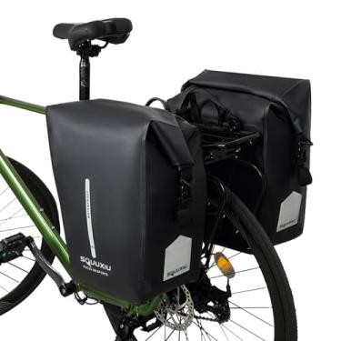 Imagem de SOUUXIU Bolsa de bicicleta de 18 L, impermeável, multifuncional, 1 peça/2 peças, bolsa seca para selim de bicicleta de liberação rápida, bolsa de bagageiro grande para mountain bikes/bicicletas de
