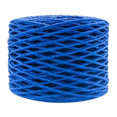 Imagem de Mandala Crafts Fio de ráfia azul para crochê - Fio de papel de ráfia de fita natural para artesanato - 200 m Fita de palha de ráfia natural para decoração