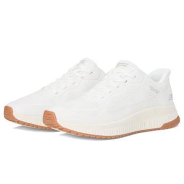 Imagem de Skechers Tênis feminino Hands Free: Bobs Squad 4-Staple Look, Branco, 10 Wide