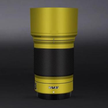 Imagem de Adesivo protetor de câmera de película de vinil para Nikon Z 85 mm F1.8S protetor acessórios de fotografia (ouro fosco)