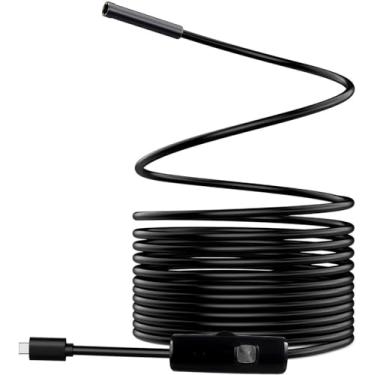 Imagem de Câmera Endoscópio com 2 Metros Sonda Digital 6 Leds 7mm Usb 2.0 Flexível Prova D'água Para Celular Android Pc Notebook