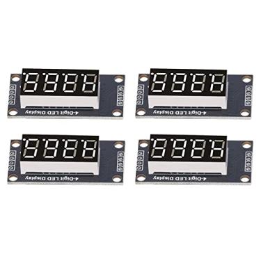Imagem de Display de tubo digital, 4 conjuntos e LED dígitos 7 segmentos monitores 0,9 cm TM1637 Drive Chip Board Red MRA110B (branco MRA110A)