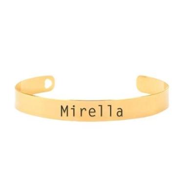 Imagem de Bracelete Personalizado Gravação Nome Mirella Banhado Ouro 18K - 999003433-Feminino