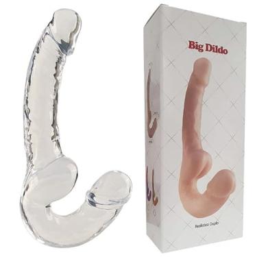 Imagem de Prótese Pênis Duplo Casal Strapless Strapon Dupla Penetração (Transparente)