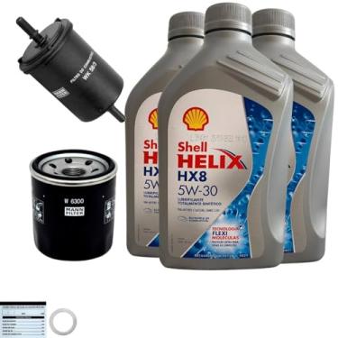 Imagem de Kit Troca de Oleo HB20 1.0 Óleo Shell 5W30 + Filtro de Óleo e Combustível
