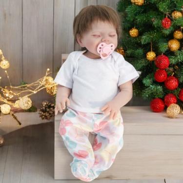 Imagem de QXYIXZ Bebe Reborn Realista Menina De Silicone,Bebe Reborn Silicone Solido - 18"Com Caixa De Presente Sorriso Boneca Reborn 100% Handmade Produção Washable Bebe Reborn Realista