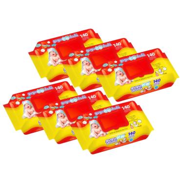 Imagem de Kit Com 6 Toalhinhas Umedecidas Gugu Dadá Lenços 140 Unidades Barato
