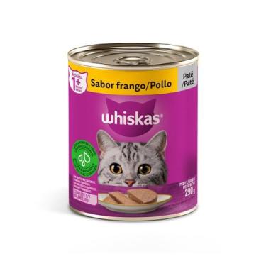 Imagem de Ração Úmida Whiskas Patê de Frango para Gatos Adultos 290g  Nutrição C