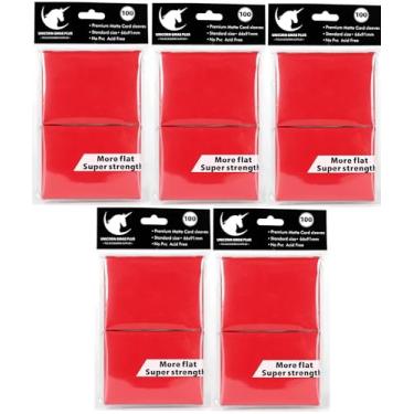 Imagem de 500 (RED) Trading Card Sleeves - Unicorn - Perfect Fit - Compatible with Magic The Gathering, Yugioh, Flesh and Blood, One Piece, Baseball, Football!