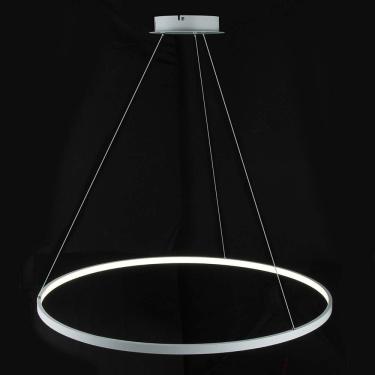 Imagem de Luz Pendente De Círculo De 1 Luz, Lustre De Acrílico De Metal Led Moderno Suspenso Ajustável Para Sala De Estar, Quarto, White+tricolorlight, 60cm