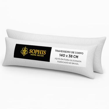 Imagem de Travesseiro de Corpo Xuxão Gigante 190x38cm King Abraço Toque de Pluma Macio Fibra silicone Antialérgico Anti Ácaro Capa de Algodão Percal Lavável na Máquina de Lavar 180 fios (2, 140x38)
