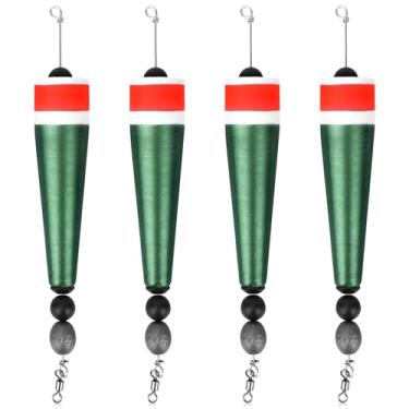 Imagem de BOXOB Kits de pesca com 4 peças, boias de pesca em água doce e salgada, rolhas e bobinas pesadas para peixe-vermelho, truta e mais (verde)