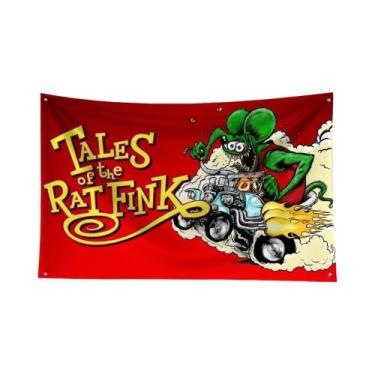 Imagem de Bandeira De Poliéster Rat Fink Choppers De 3x5 Pés Com Impressão Digit