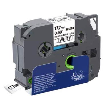 Imagem de Fita Tubo Termo Retrátil Compatível Tz Tze HSE 241 Branca Letra Preta 