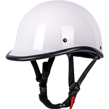 Imagem de Yesmotor Capacete De Motocicleta Estilo Hawk, Meia Concha, Compacto, Leve, Aberto, Para Bicicleta Rua, Ciclomotor - Dot Approved (Branco, M)
