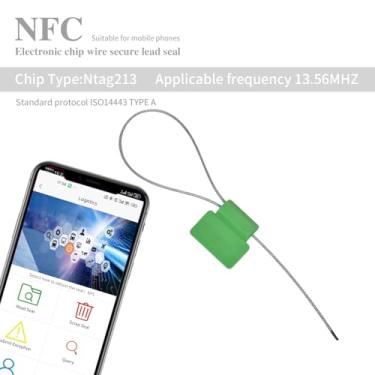 Imagem de Vedações de cabo RFID UHF de alta segurança – antiadulteração, selos de caminhão de bloqueio automático HF NFC para transporte e logística, etiquetas de segurança de metal numeradas para envio em