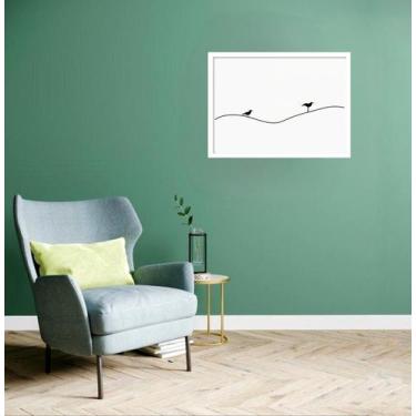 Imagem de Quadro Decorativo Pássaros Fio - 50x70cm - Quadros On-line, Moldura Pr