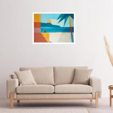 Imagem de Quadro Decorativo Praia Abstrato - 50x70cm - Quadros On-line, Moldura 