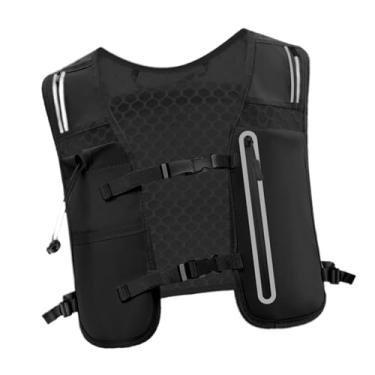 Imagem de kowaku Colete de corrida Mochila de corrida 4L Mochila refletiva para Bolsa esportiva de hidratação para ciclismo, escalada e ciclismo, Preto