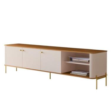 Imagem de Rack Para TV Tucupí 1.8 Bancada Off White Nature Dourado JB Bechara 32