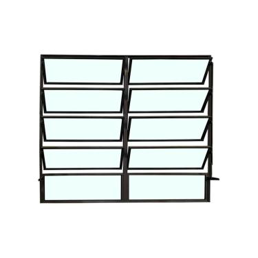 Imagem de Vitro Basculante 2 Seções Preto 100x120 Linha Esmeralda Vidro Liso