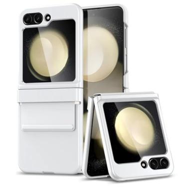 Imagem de Capa para Samsung Z Flip 6 com alça elástica fina e proteção de dobradiça, capa rígida à prova de choque (para Samsung Z Flip 6/branca)