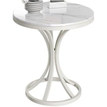 Imagem de Mesa Lateral De Sofá Mesa De Cabeceira Moderna De Laje De Rocha Para Sala De Estar Pequena Mesa De Centro Com Design Simples Móvel E Perfeita Para Sofá Canto Varanda Quarto Mesa D, A, 80cm