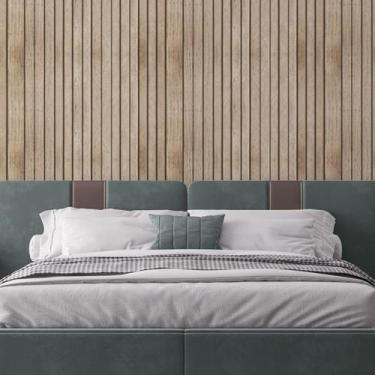 Imagem de Papel De Parede Adesivo Ripas De Madeira Bege Rustica 3.5m - DELIQUADR