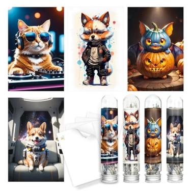 Imagem de Mini quebra-cabeças para adultos (4 pacotes) 150 peças de quebra-cabeça com plano de referência, micro quebra-cabeça, vem com pinças para pequenos quebra-cabeças e quebra-cabeças, adequado como presente