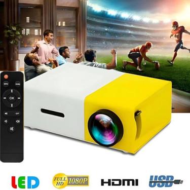 Imagem de Mini Projetor Filme Hdmi Full Hd Lcd Portátil Tv Amarelo Datashow - RO