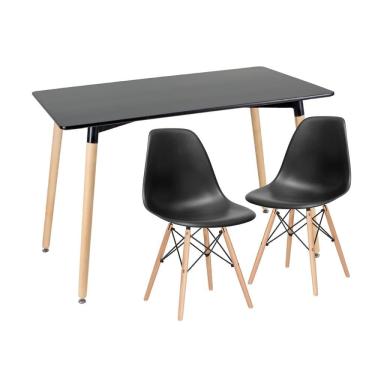 Imagem de [Encerrado] KIT - Mesa de jantar retangular Eames 60 x 120 cm + 2 cadeiras Eiffel DSW