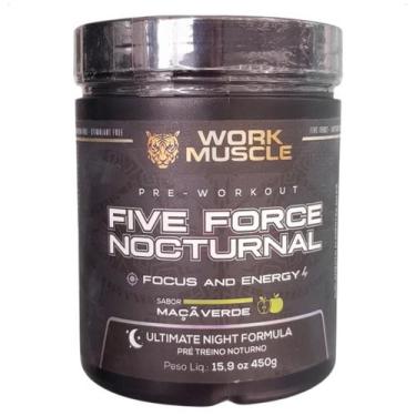 Imagem de Pré Treino Five Force Nocturnal 450g WorkMuscle, Maçã Verde