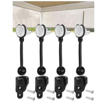 Imagem de CACELY Peças de reposição de sombra amarradas estendidas até 15 cm para Coolaroo Outdoor Roller Shade Novo modelo adequado para todas as versões persianas externas (kit de pungee, 2 conjuntos, preto)