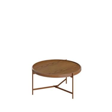 Imagem de Mesa de Centro Aqua Imcal Freijó Cobre 62075 Redonda Sala